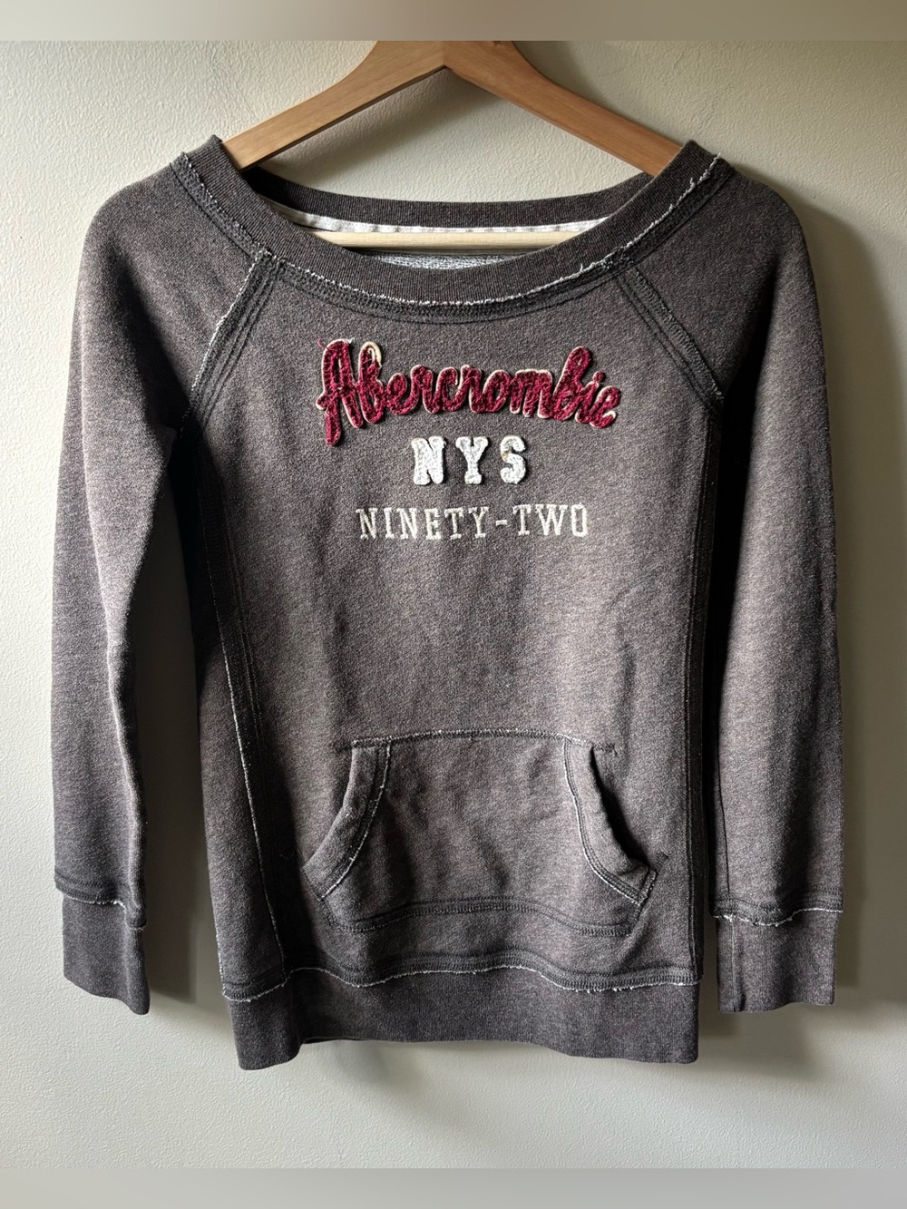 Abercrombie & Fitch Brown Boatneck Sweatshirt